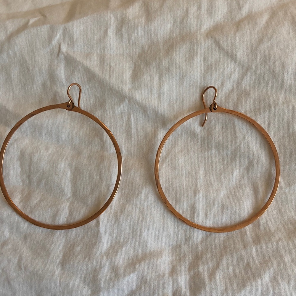 Nashelle Signature Large Hoop Earrings Rose Gold
